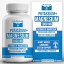 Siła życia Potasu i Magnezu Complex z asparaginianem, tlenkiem, glicynianem, glukonianem i cytratem - 1000mg (90 kapsułek) Lekarze Zaprojektowani i Mieszane