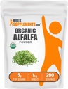 BulkSupplements.com Organic Alfalfa Grass Powder - Alfalfa Supplement, Green Superfood Powder - Wegan & Gluten Free, 5g na Serving, 1kg (2,2 kg) (Opakowanie 1)