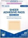 Rich Aid Sheer Adhesive Bandaże ze sterylnym Non Stick Pad, 3 "x 4" - 20 Hrabia 124; Rana opieki / pierwszej pomocy Dostawy 124; Bandaż Wrap 124; Taśma medyczna do bandaży skóry