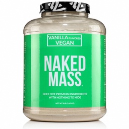 Naked Wegan Mass - Vanilla Wegan Weight Gainer - 1230 Calories, Non-GMO, Soy & Gluten Free, Brak sztucznych składników - 8LB luzem - 11 Sług