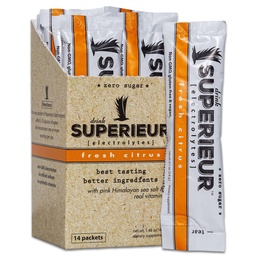 Superior Electrolyte Powder Pakiety - Wegan Electrolyte Hydration Powder w / Sea Minerals - Keto Friendly, Nie-GMO, Zero Sugar Electrolyte Supplement - Zdrowy napój sportowy - Citrus (14 pakietów)