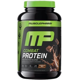 MusclePharm Combat Protein Powder, Czekoladowy Smak Mleczny, Paliwa Mięśnie do Produkcyjnych Warsztatów, 5 Źródła protein Włączając izolat białka serwatki i albuminy jaj, Gluten Free, 2 lb, 24 Służenie