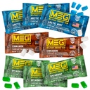 MEG - Wojskowa Guma Energetyczna 124; 100mg kofeiny na kawałek + Zwiększenie energii + Zwiększenie sprawności fizycznej + Multi Flavors of Arctic Mint, Spearmint, & Cynamon + 8 opakowań (40 Count)