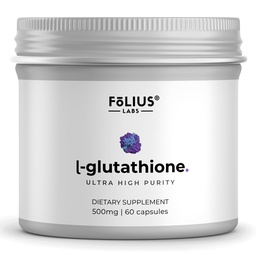 Ultra wysoka wytrzymałość L- glutation 98% suplement do połysku skóry - suplementy kolagenowe dla kobiet i mężczyzn - 500mg skoncentrowana formuła, zredukowany suplement L- glutation - 60 kapsułek