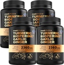 4- in-1 Kurkuma i Czosnek Suplementy z BioPerine - 2360mg Turmeric Ginger Root Kapsułki z czosnku - Wysokiej mocy Herbal Mieszanka (120 ct, Opakowanie po 4)