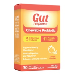 Probiotyk do żucia dla mężczyzn i kobiet, Slows Down Digestive Starzenie, Wzmacnia system immunologiczny, Non-GMO, Gluten Free & Soy Free, 5 Miliard CFU, 30 Tabletki do żucia, Flavor pomarańczowy