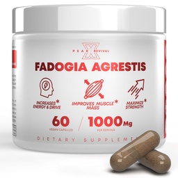 Fadogia Agrestis 1000mg Per Serving Supplement - Pothent Extract to Increase Energy, Atletic Performance & Muscle Mass - Suplementy, Made in The USA (60 kapsułki)