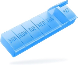 Barhon Pill Organizator Duży, Cotygodniowe leki Pill Organizatorów, 7 Day Pills Case Travel dla dużych suplementów witaminy olej rybny, niebieski