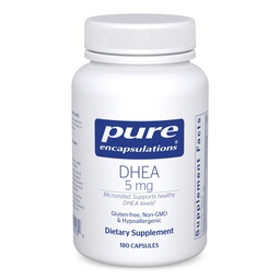 Pure Encapsulations DHEA 5 mg - Immune Support & Hormones Balance * - Mikronizowane DHEA - Gluten Free & Vegan - 180 Kapsułek