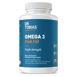Dr. Tobias Omega 3 Fish Oil, 2000mg Triple Strength with 800mg EPA 600mg DHA Per Serving, Fish Omega 3 Supplements for Heart, Mózg & Immune Support, 90 Softgels, 45 Servings