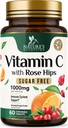 Witamina C do żucia 1000mg - Ekstra Silne Przeciwutleniacze do Potężnego Wsparcia immunologicznego w / Witamina C & Rose HIPS - Potwent Dietetyczny VIT C Suplement do żucia, Naturalny aromat pomarańczowy, Wegan, Non-GMO - 60 Tabletki