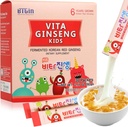 Vita Ginseng Kids, Witamina D, Cynk, 7 Jagody, Banana, 20 Warzywa, Proszek mleczny do wsparcia immunologicznego, Focus and Memory Boost, 30 Pakiety (1 Zestaw)