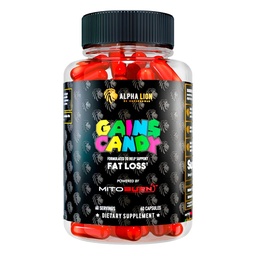 ALPHA LION zdobywa cukierki, suplement pigułki, które wspierają utratę wagi, Apetite Suppressant, Ketodiet friendly, zmniejszenie tkanki tłuszczowej, Upgrade Energy & Workout Performance, 60 kapsułki (MitoBurn ®)