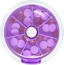Cotygodniowy system INVODA Pill Organizator 7 Dzień 3 Times Medicine Pill Dispenser Push Przycisk Obróć Pill Planner z 7 Komory (Purpurowy)