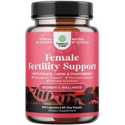 Female Fertility Supplement with Prenatal Multivitamins - Fertility Support with Prenatal Choline Inositol Folate Chasteberry and CoQ10 Fertility Blend for Women to Promote Conception - 120 Count