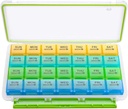 BUG HULL Monthly Pill Organizator, Moisture- Dowód Duży 28 Dni Pill Box z usuwalnym 4 tygodnie Pill Case Rows, Medicine Pill Organizer, Travel Pill Organizator z jednego miesiąca Pill Pojemnik na witaminy