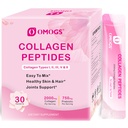 OMOGS Collagen Peptydes Powder, z Prebiotyki i ekstrakt żurawinowy -Zhydrolizowane Collagen Peptydes Wsparcie włosów, skóry, paznokci, kości i pożywienia zdrowia, Grass Fed, Non-GMO, dla kobiet i mężczyzn