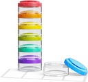 AUVON Stackable Pill Organizator do elastycznego stosowania, Bardzo duży Weekly Pill Case z efektywnym wzornictwem napełniania, kolorowe Pill Box 7 Dzień Łatwy do śledzenia, Pojemnik na tabletki, Witaminy, Oleje rybne