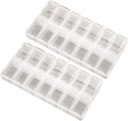 2 Pack OPP Clear Daily Pill Box Organizer, Am Pm Pill Organizer 7 Day, Cotygodniowy Pill Organizer 2 Times a Day for Pills, Supplements and Medication, Small Pill Box 7 Day, Medication Organizer