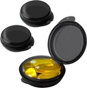 Pudełko na małe pióro (3 opakowania), Daily Mini Pill Organizer Portable for Purse Pocket, Travel Pill Case Medicine Storage Case Earplug Case (Blcak