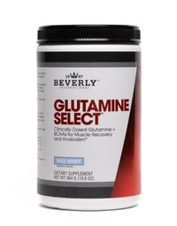Beverly International Glutamine Select, 60 Sług. Lek L- glutamina i Amino Acid Formuła do Lean Muscle and Recovery. Proszek bez cukru. BCAA.