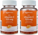 Basics Kids 'Witamina C 125mg Gumiaki, Pomarańczowy, 60 Hrabia, Immune Health, 2 Miesiąc dostaw (Wcześniej Solimon) (Opakowanie 2)