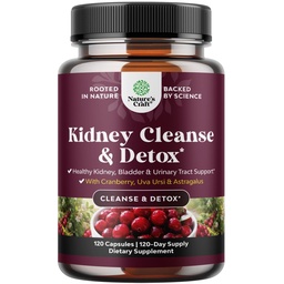 Advanced Nerki Supplement Supplement - Nerki Cleanse Detox & Naprawa Cranberry Extract Kapsułki z Uva Ursi, Stinging Nettle & Astragalus dla zdrowia Nerki - Trakt moczowy Zdrowie - 120 Czapki