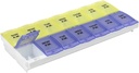 EZY DASE (14- Day) AM / PM Pill Planner, Medycyna Case, Witamina Organizer Box, 2X- Duże Blokowanie Komory do zabezpieczania leków na receptę i zapobiegania przypadkowe rozlewanie, Kolor może Wary, BPA Free