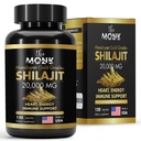 Organiczny Shilajit z kwasem Fulvic, Kwas Humiczny, 85 + Minerals- Gold Grade Plus - Tak samo jak Resin - Energia, Stamina, Wsparcie mózgu - 120 Kapsułki - Made in USA