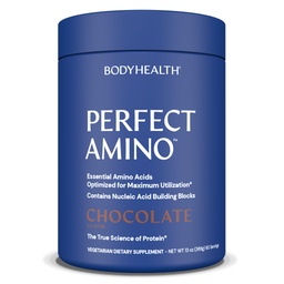 BodyHealth PerfectAmino Proszek - BCAA i EAA Proszek do ćwiczeń przed i po - Acid Acid Energy Drink dla mężczyzn i kobiet do wsparcia Lean Muscle and Recovery - Czekolada - 60 Służenia