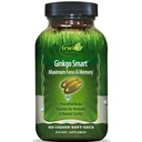 Irwin Naturals Ginkgo Smart Powerful Nootropic Brain Booster - Obsługuje maksymalną pamięć, Focus & Mental Jasność z DMAE, Clubmoss, Choline & Acetyl L- Karnityna - 60 Płynne Softgels