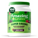 Niesamowita zieleń trawa Superfood Antioksydant: Zielony proszek z organicznej Spirulina, Burak korzeniowy proszek, Elderberry & Probiotyki, Słodkie Berry, 100 Słupki (Opakowania maja Vary)