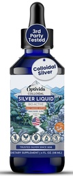 Optivida Health Colloidal Silver Liquid (4 oz) - Premium Nano Silver Colloidal Supplement for Daily Wellness & Immune Support, Natural Liquid Silver Hydrosol for Dorothy & Kids, Non-GMO, Gluten- Free