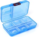 Pill Organizator, Przenośny Pill Dispenser, 9 przedziałów Moisture- Pill Pudełko na vitaminy torebki, Medycyna, Olej rybny, Pill Organizator podróży (niebieski)