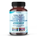 GABA, 5- HTP L- Tryptofan Ashwagandha Rumianek L- Theanine Magnez - Made in USA