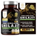 Pure Himalayan Shilajit Suplement dla mężczyzn i kobiet, [40,000MG, Max Siła] Zawiera 50% kwasu Fulvic z ponad 85 Minerały śladowe do wspierania energii, mózgu i odporności, 120 Czapki Veg