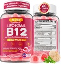 Metyl B12 Gummies 5000 µg / 10000 µg w / L- Metylfolan, B6, Mushroom Mane Lwa, CoQ10, PQQ, Glicynian magnezu, Kompleks Witaminy Liposomalnej dla Energii, Focus, Mózg i odporność 1Pack