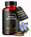 Bacopa, Organic Brain Booster, Nootropic Brain Supplement, Bacopa Monnieri / Brahmi, for Mental Sharpness, Focus, Pamięć, i Cognitive Wellness, 120 Kapsułki 500mg, 2 Miesiąc dostaw
