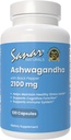 Sanar Naturals Ashwagandha 2,100 mg - Stress & Mood Support Supplement - Promotes Focus and Sustained Energy, Ashwaghanda Powder and Root Extract Blend with Black Pepper - Non-GMO, 120 Capsules