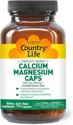 Country Life Target- Mins Wapnia Magnezu Complex - 1000mg Wapnia, 500mg Magnezu, Gluten- Free Supplement for Bone Health