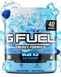 G Paliwo Blue Ice Energy Drink Powder, Wstępny trening kofeiny do gier, bezcukrowy Amino Focus, Witamina + Przeciwutleniacze, 9.9oz (Niebieski Malina, 40 Służenie)