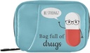 Naanle Cute Cartoon Pill Box 7 Day Case Bag Travel Organizator z Zipper Portable Weekly Compact Rozmiar dla posiadacza suplementu witaminy A Cartoon Blue Red 4.6 x 3,14 x 1,88 Inch