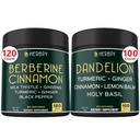 Zespół 7in1 Berberine HCl & 6in1 Suplement Dandelion - Wsparcie immunologiczne, trawienie i zdrowie serca