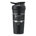 BlenderBottle Strada Shaker Cup Izolowany Stal nierdzewna Butelka wodna z drucianą whisky, 24- unce, czarny