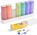 Cotygodniowy Pill Organizator 3X dziennie, Oddzielny Pill Box 7 dzień, Duży 3 razy Codzienne Pill Case, Travel Pill Container Holder, Tydzień Dispenser Medicine suplement witaminy, Biały