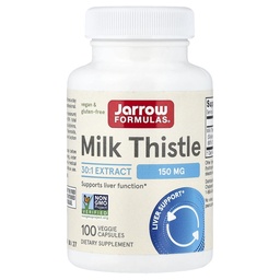Jarrow Formulas Milk Thistle 150 mg - 100 Kapsułek wegetariańskich - Przeciwutleniacz wspomagający odpowiedź immunologiczną, czynność wątroby i glutation - do 100 Sług