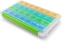 Sukuos Monthly Pill Organizator 28 Dzień Łatwy do otwarcia, Duży Moisture- odporny Pudełko Pill Skrzynki z kurzu-Proof Box i jasne Lid do witaminy / Olej rybny / Suplementy