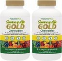 NaturesPlus Źródło życia Gold Multivitamin - 90 Tabletki do żucia, Opakowanie 2 - z witamin D3, B12, K2 & Więcej niż 120 Całość żywności - Krew, kości i wsparcie immunologiczne - Gluten Free - 60 Sługi ogółem