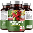 N1N Premium Hawthorn Berry Kapsułki [Max Siła, 2660mg] Wszystkie naturalne Hawthorn Extract Suplement do wspierania odporności, 120 Czapki