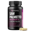 Saw Palmetto dla kobiet z Biotin 5000mcg - Potężny Blocker DHT do wsparcia włosów, skóry i zdrowia paznokci - 60 Count - Wegan, Witamina Non-GMO dla Stronger, Fuller Looking Locks - 1 Dostawa miesiąc